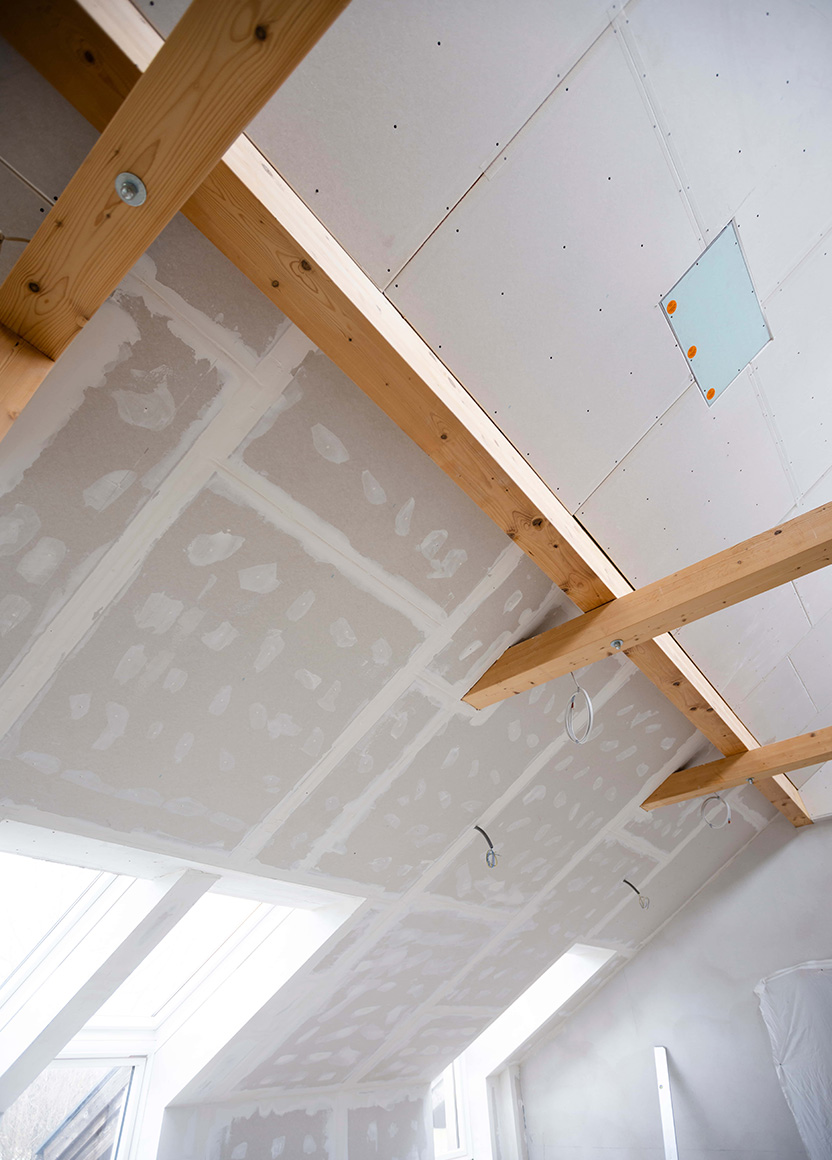 Gyprowerken schuin plafond